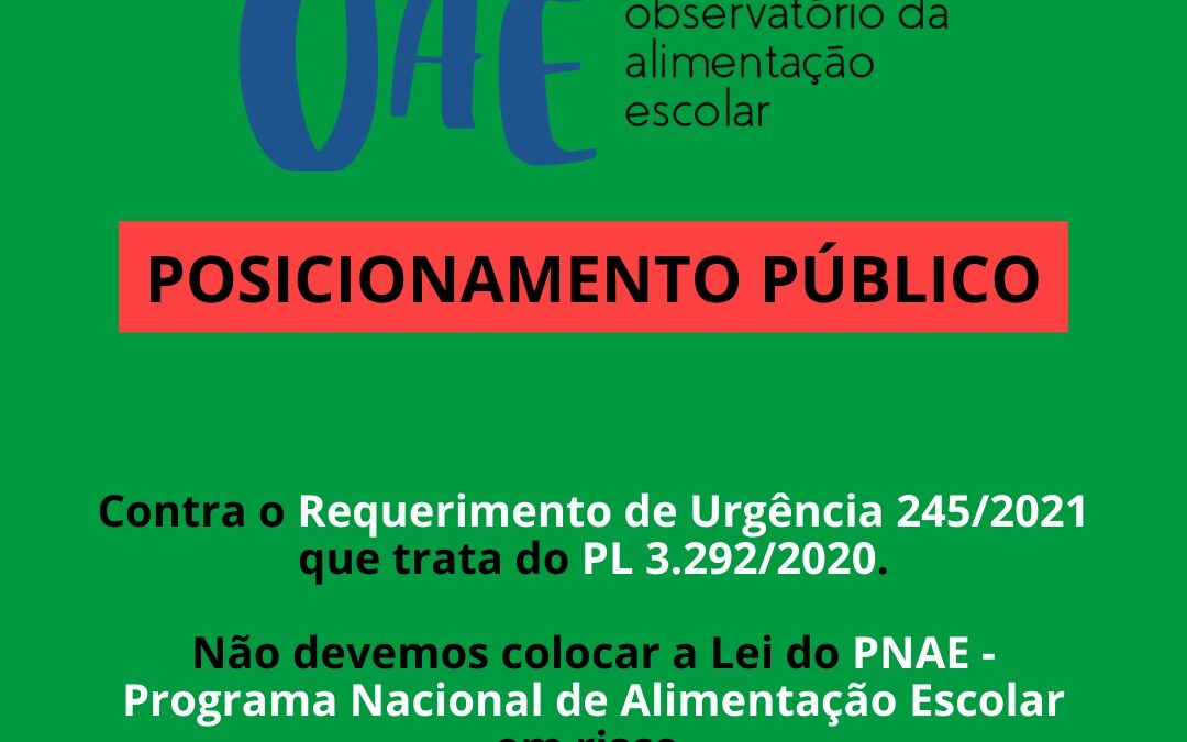 ÓAÊ e entidades da sociedade civil se manifestam contra o Requerimento de Urgência 245/21