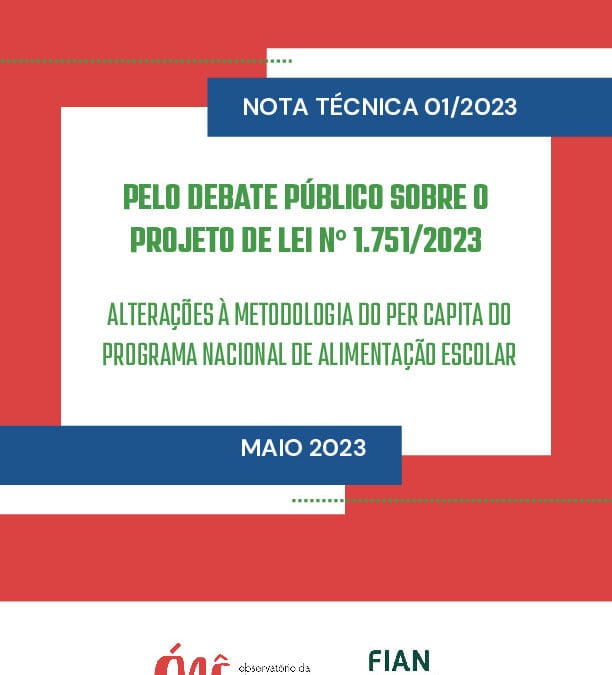 NOTA TÉCNICA PELO DEBATE PÚBLICO SOBRE O PROJETO DE LEI Nº 1.751/2023