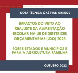 Nota Técnica revela impactos para estados e municípios do veto ao PNAE na LDO