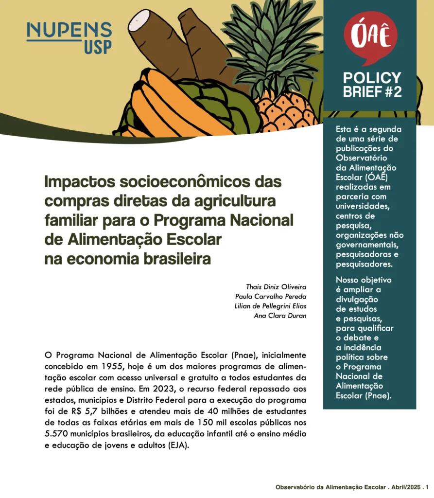 Impactos na economia brasileira das compras diretas da agricultura familiar para o Pnae 8931024